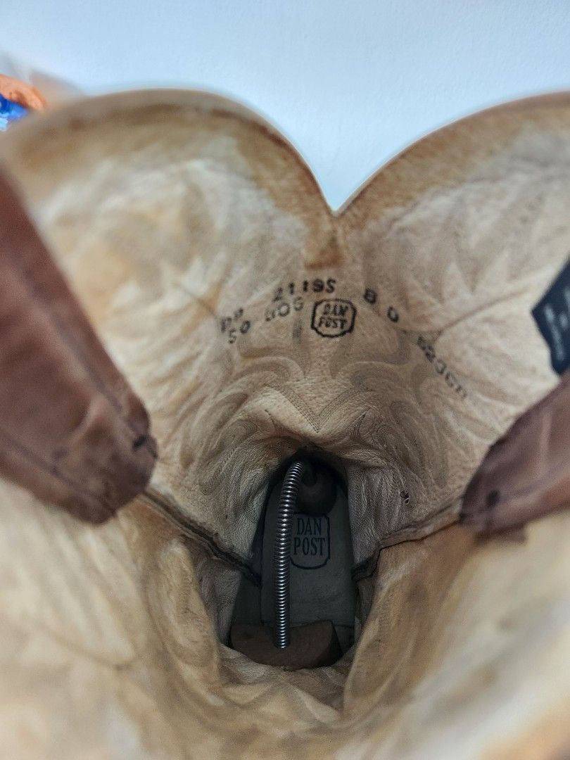 Dan post roughout cowboy boots top