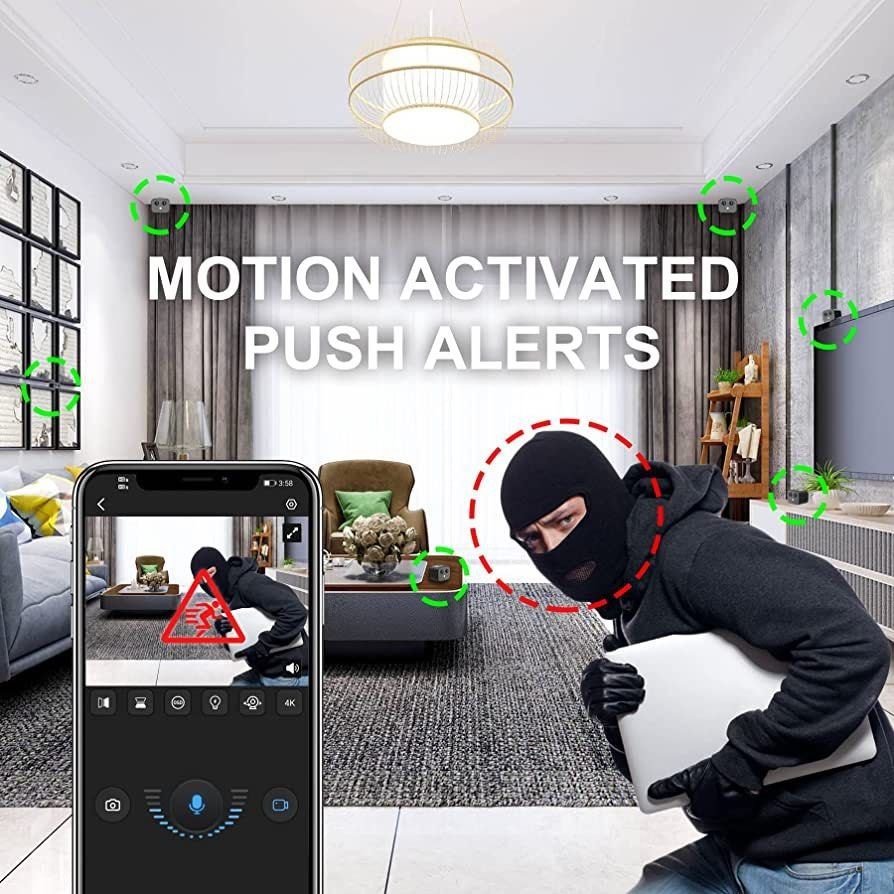 Cloud Mini Camera-WiFi 1080P HD Camera Wireless Remote Live Video Motion  Detection IR Night Version Nanny Pet Home Office Garage Sport Camera  Security Monitor for iOS/Android Built-in Battery 