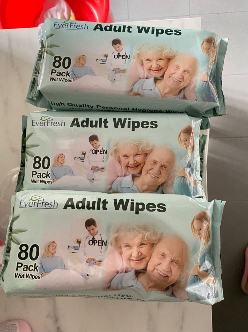 Everfresh Wet Wipes Large Adult Wipes Premium Quality Pack of 80 Baby Wipe