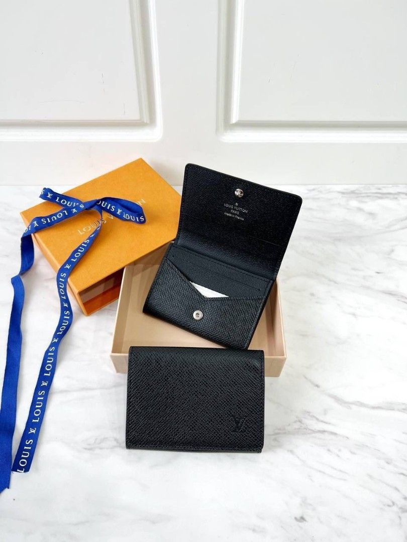 Fast Sale - Last 1pcs, New, LV Card Visite Envelope Wallet Taiga Leather  Black, Complete set, •Nett, •Exclude ongkir ❤