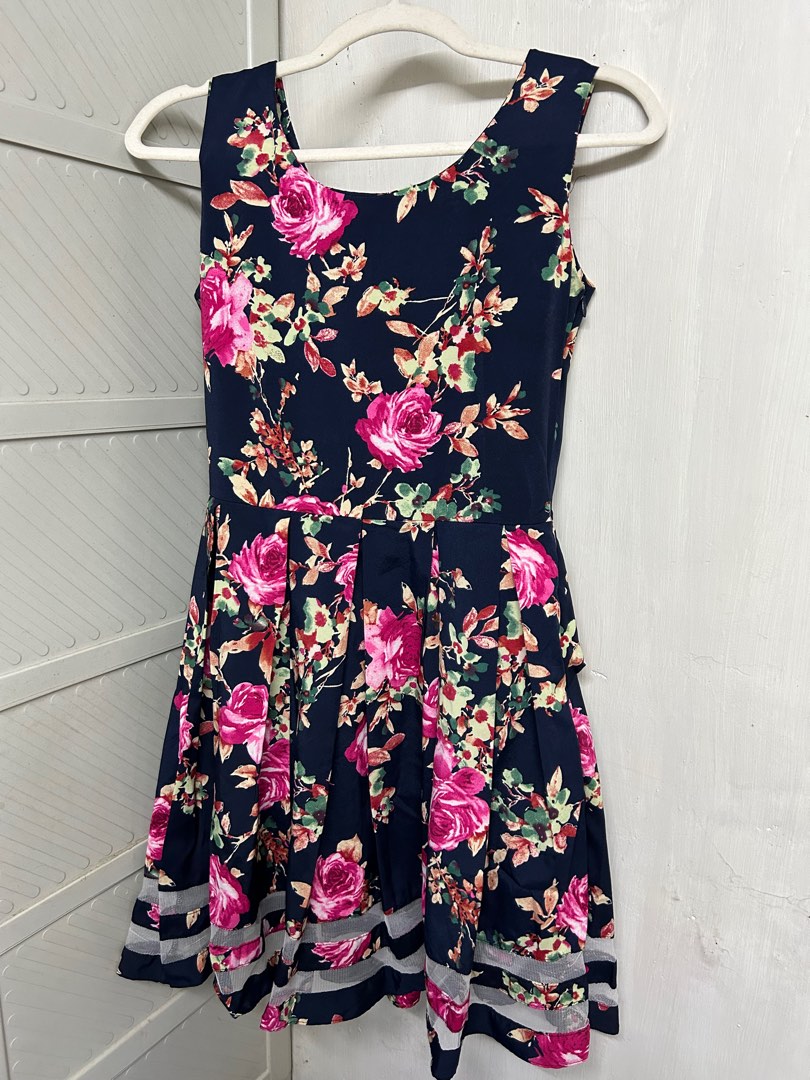 Floral blue dress, Women's Fashion, Dresses & Sets, Dresses on Carousell