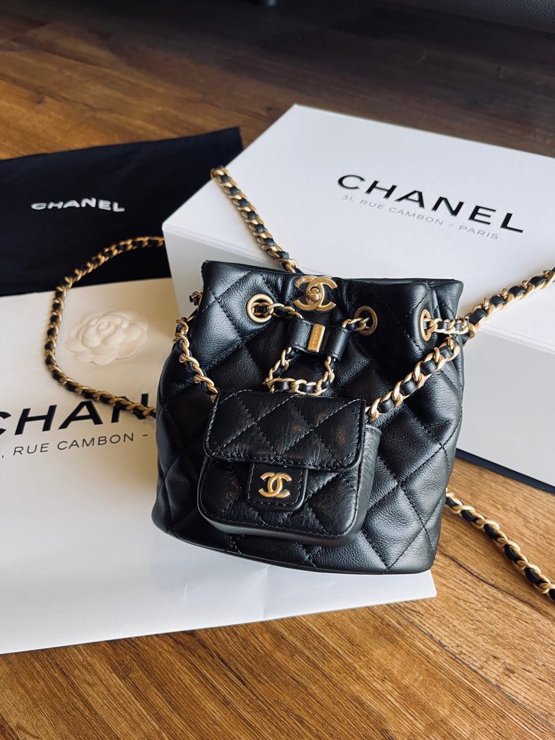 CHANEL Caviar Quilted Multi Chain Backpack Black 941528