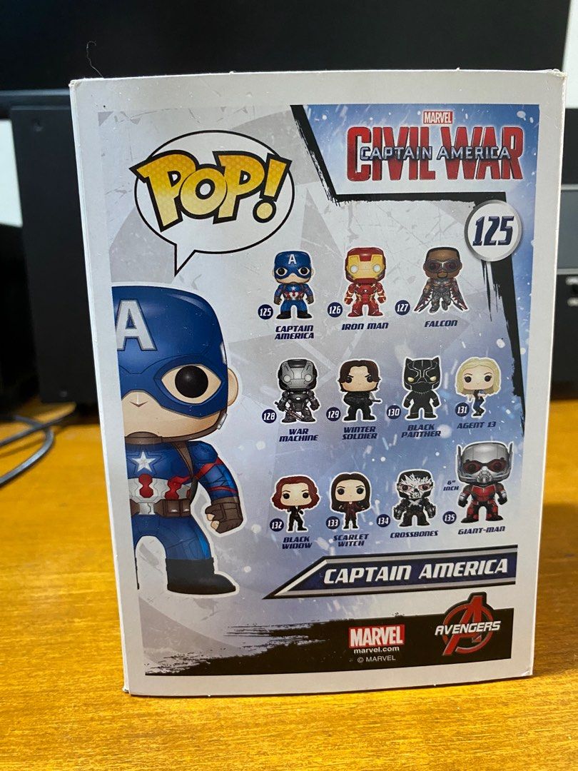 Funko Pop Marvel 125 - Captain America (Captain America: Civil War