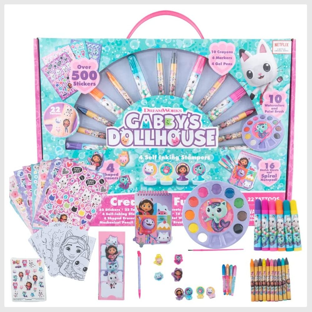 Gabby's Dollhouse Creativity Fun Kids Art Set for Coloring, Painting ...