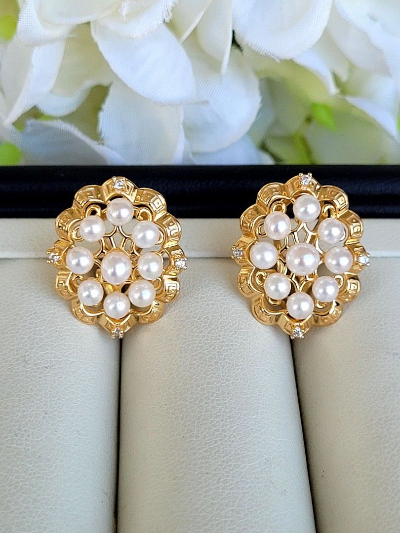 Clear Stock Clearance Sale Offer Genuine Freshwater Baby Pearls Earring Buckle