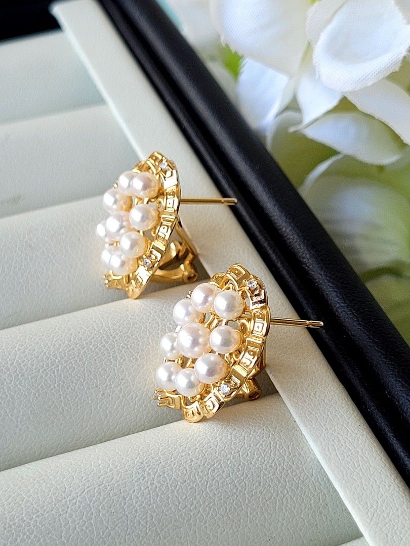 Clear Stock Clearance Sale Offer Genuine Freshwater Baby Pearls Earring Buckle