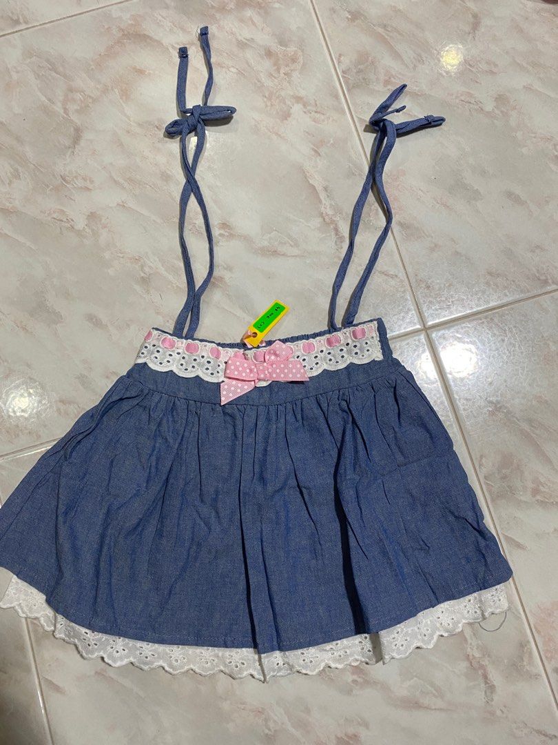 Girl suspender denim skirt Babies Kids Babies Kids Fashion