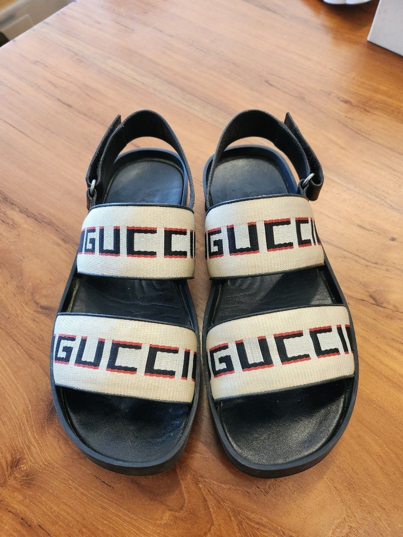 Gucci stripe strap sandal best sale