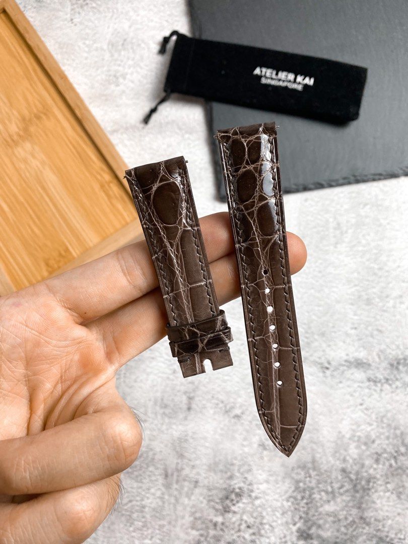 Alligator leather watch band hot sale