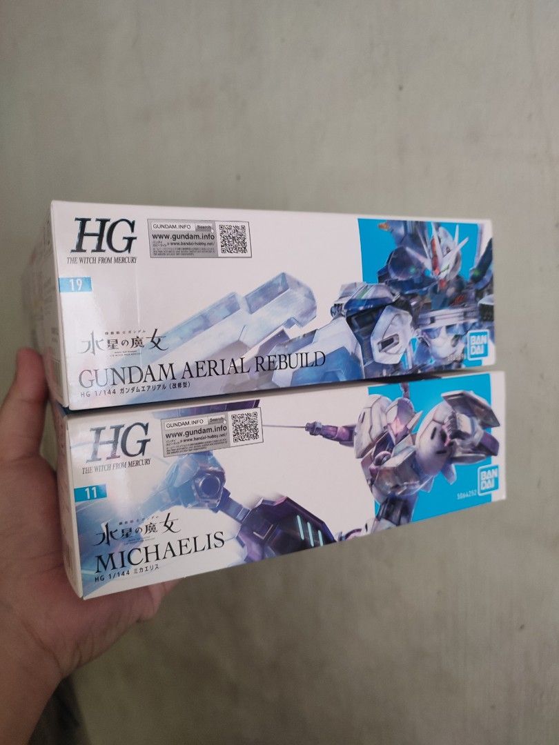 HG (High Grade) Gundam Aerial Rebuild and Michaelis from Mobile Suit Gunfam: The Witch From Mercury (Category: Gundam & Model Kits) located in Navotas City. Submitted by matthewloza27.1 (Listing ID 1237715012, Image 1). Description: Sealed (Unbuilt) Kits Sold as set - P2,500. 00 Item in Navotas. Shipping thru Grab or Lalamove (Shouldered by the buyer) 😁.