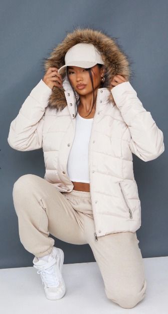 H&M + Hooded Faux Fur Jacket
