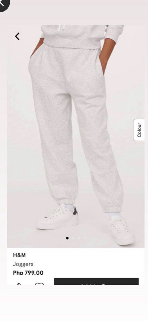 H and m white joggers on sale