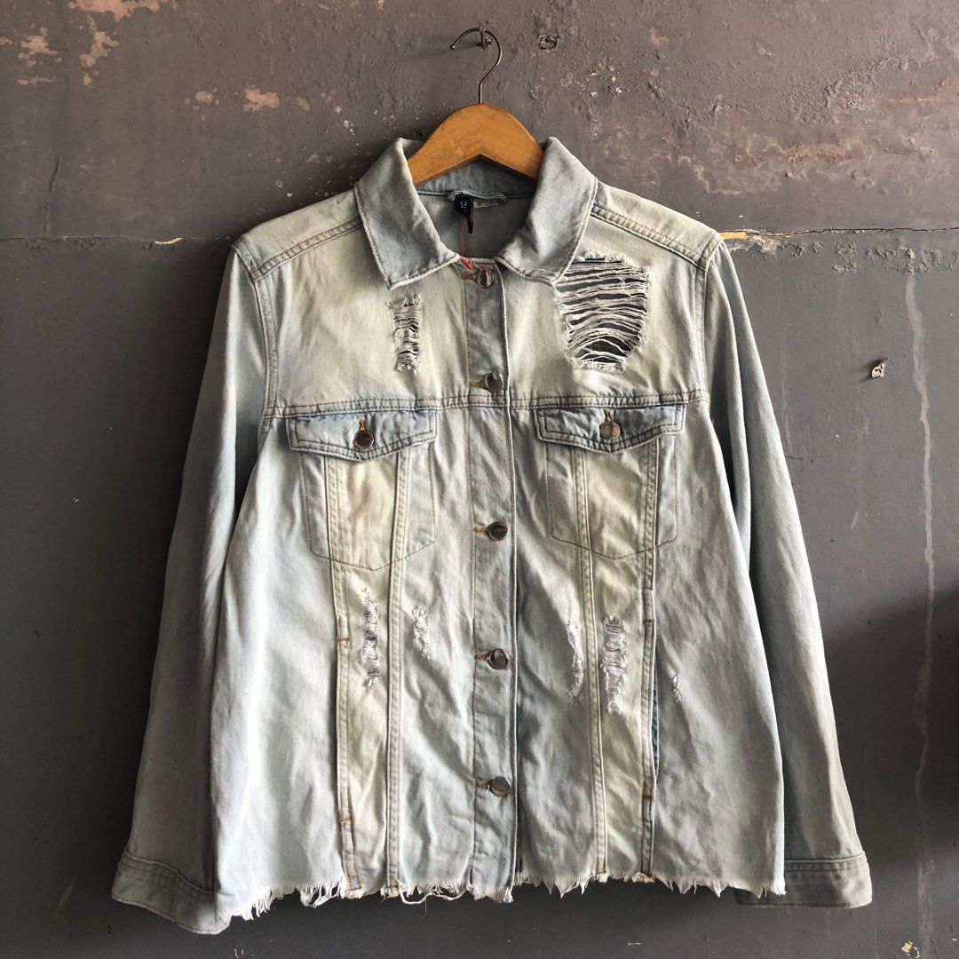 H&m ripped 2025 denim jacket
