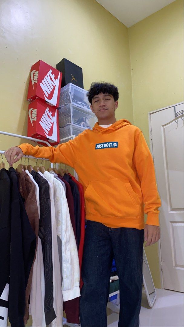 Orange nike top jdi hoodie