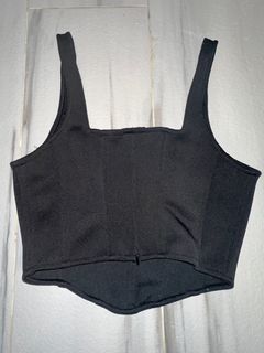 House of Lulu corset cropped square neck top