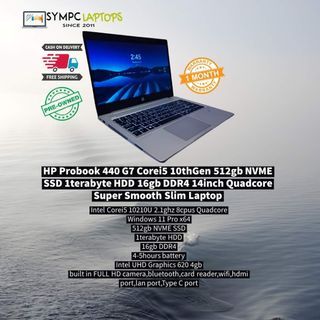 Hp Probook 440 G7 Corei5 10thGen 512gb NVME SSD 1Terabyte HDD 16gb ddr4 Laptop