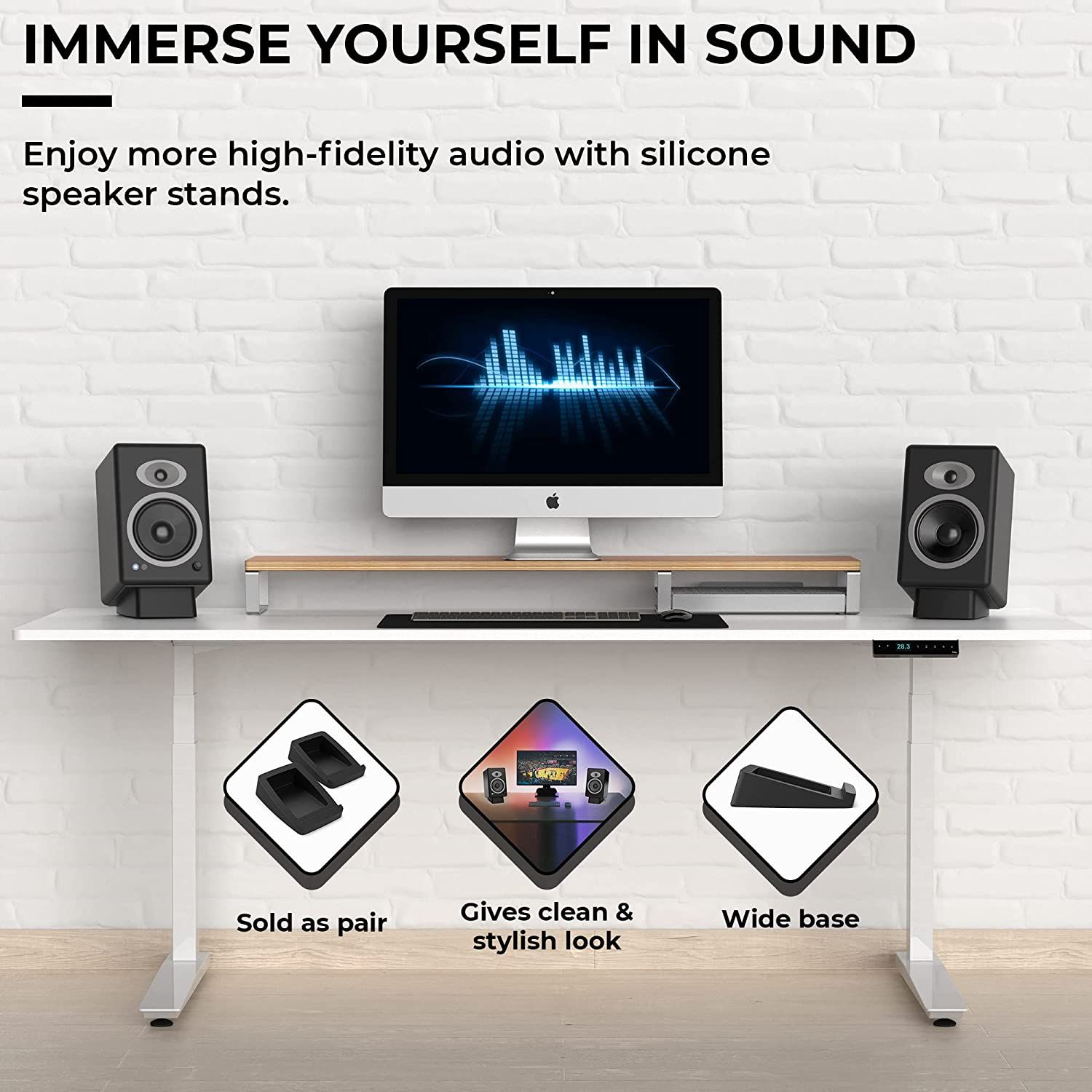 HumanCentric Desktop Speaker Stands Wedge, Desk Speaker Stands for ...