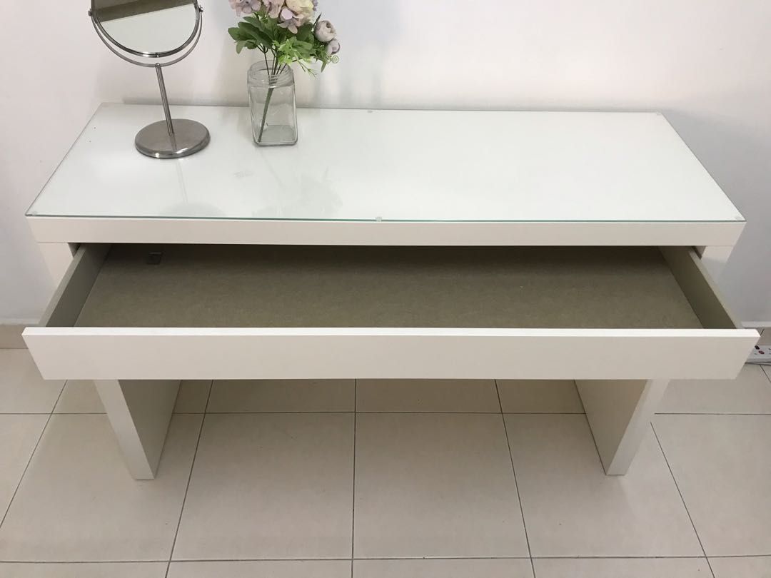 Ikea Dressing Table with Glass Top, Furniture & Home Living, Furniture