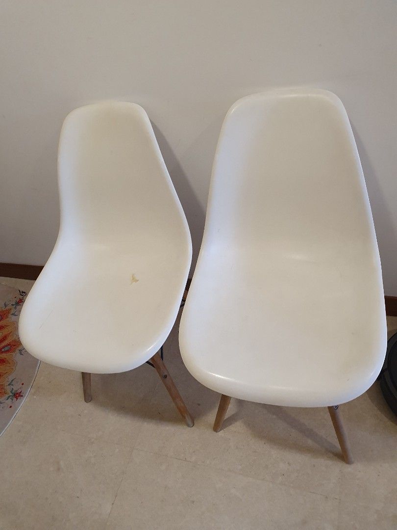 Ikea white egg chairs, Furniture & Home Living, Furniture, Chairs on