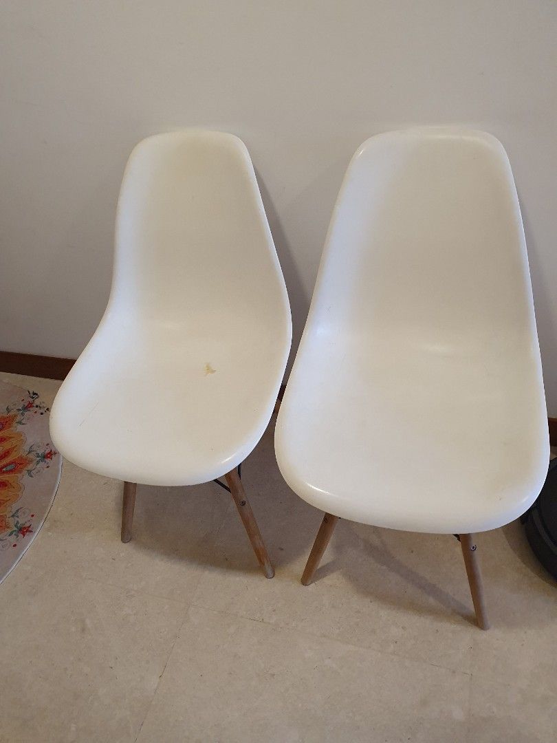 Ikea white egg chairs, Furniture & Home Living, Furniture, Chairs on