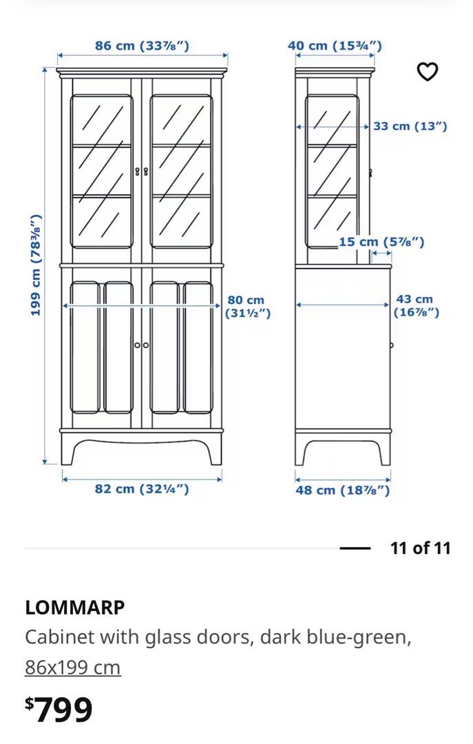 IKEA Lommarp dark blue/green display Furniture & Home Living