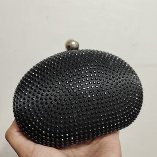 Isadora Black Diamante Two-way Clutch Bag