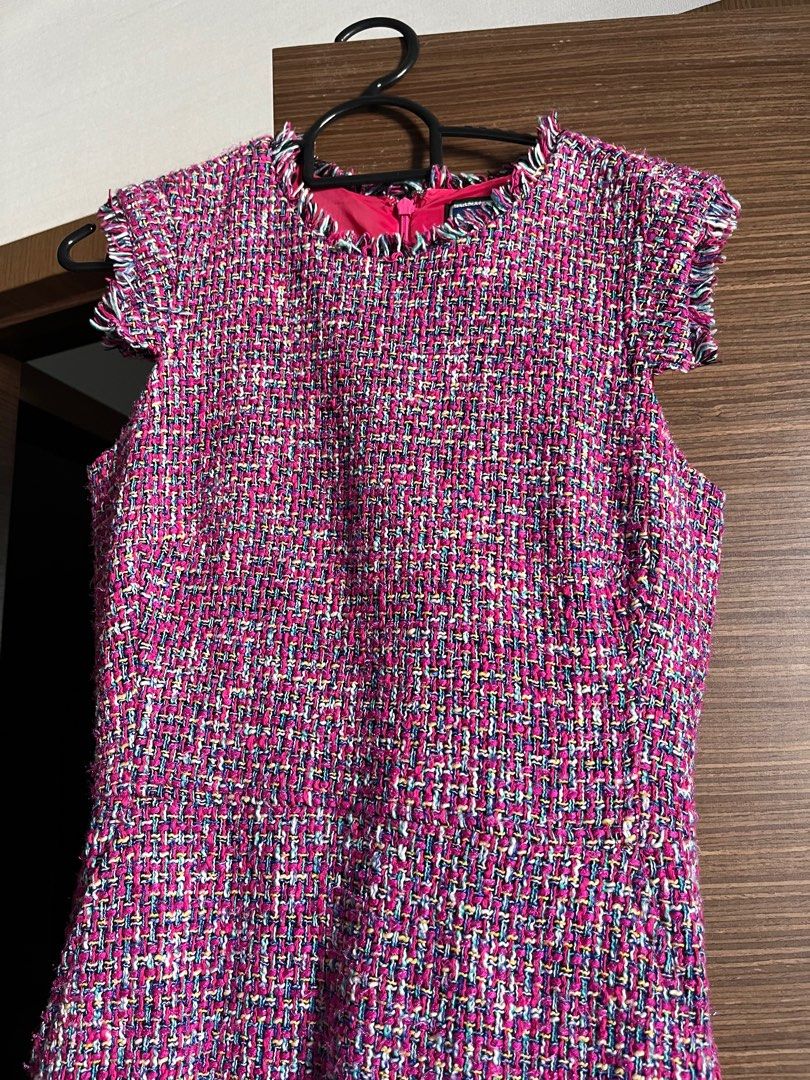 j crew pink tweed dress J.Crew A-line Dress With Flap Pockets In Tweed in Pink