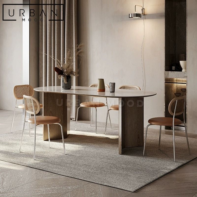 JOURNEY Japandi Sintered Stone Dining Table, Furniture & Home Living ...