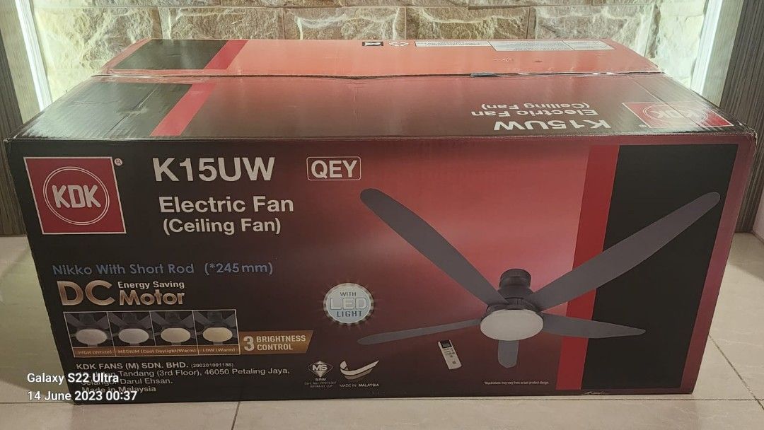 KDK ceiling fan with LED light, Furniture & Home Living, Lighting