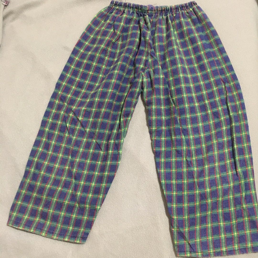 Kids boys girls children s green blue red yellow flannel pranela plaid checkered print printed pajama pajamas pambahay pants bottoms Babies Kids Babies Kids Fashion on Carousell