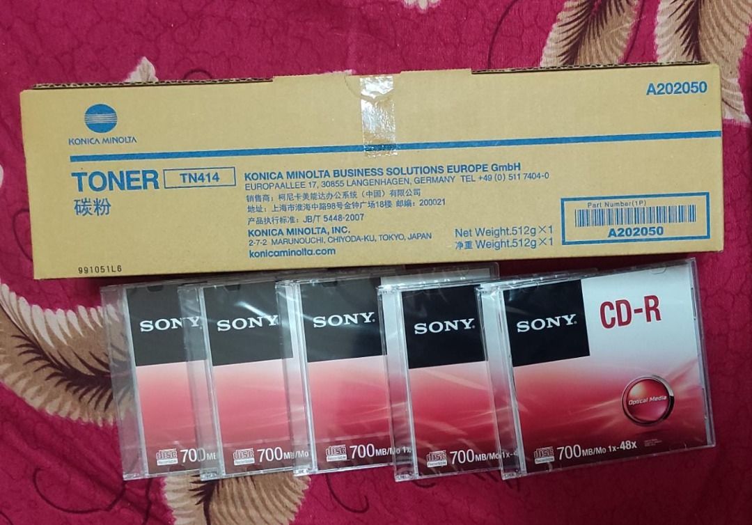 KONICA MINOLTA Toner TN414(A202050) with SONY CD-R(700MB), Computers   Tech, Printers, Scanners  Copiers on Carousell