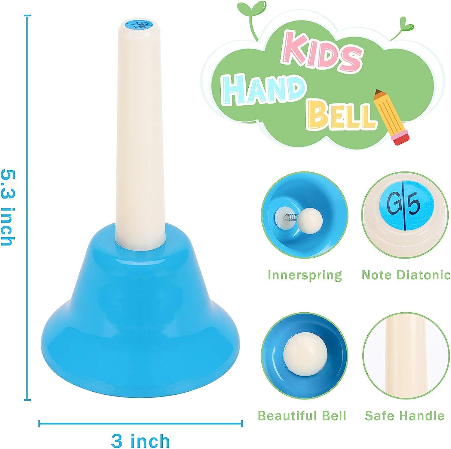 Koogel Coloful Musical Hand Bell Set, 8 Note Diatonic Metal Hand Bells  Musical Toy Percussion Instrument for Festival,Musical Teaching,Family  Party for Kids, Hobbies & Toys, Music & Media, Musical Instruments on  Carousell