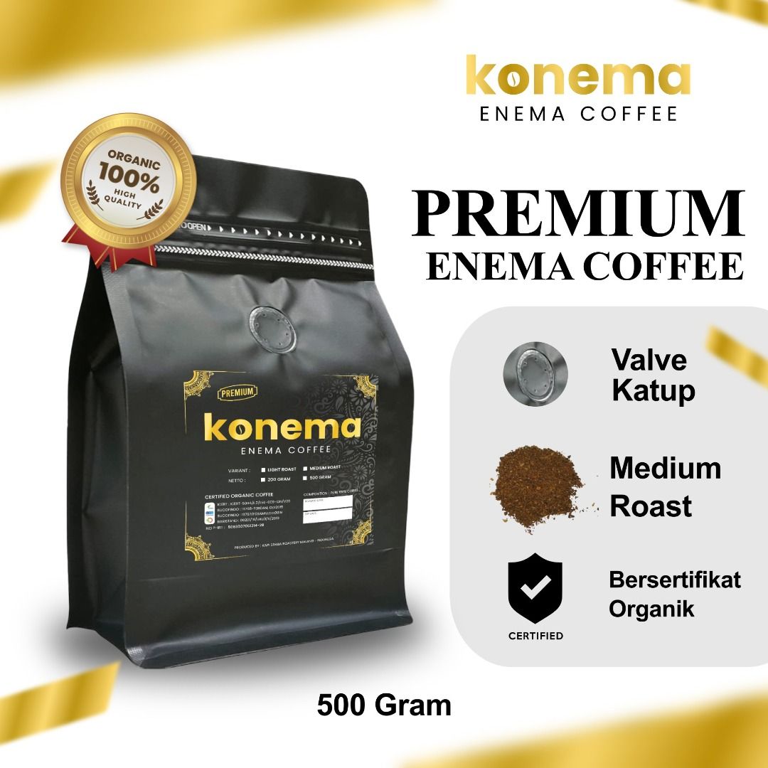 Kopi Enema Light Roast LR dan Medium Roast MR Merek KONEMA Kopi Enema ...