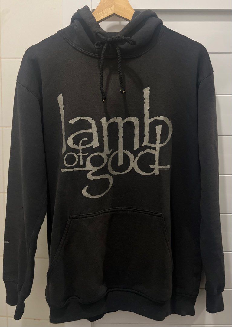 Lamb of God (pure american metal) hoodie size L fit to S, Fesyen Pria,  Pakaian , Atasan di Carousell