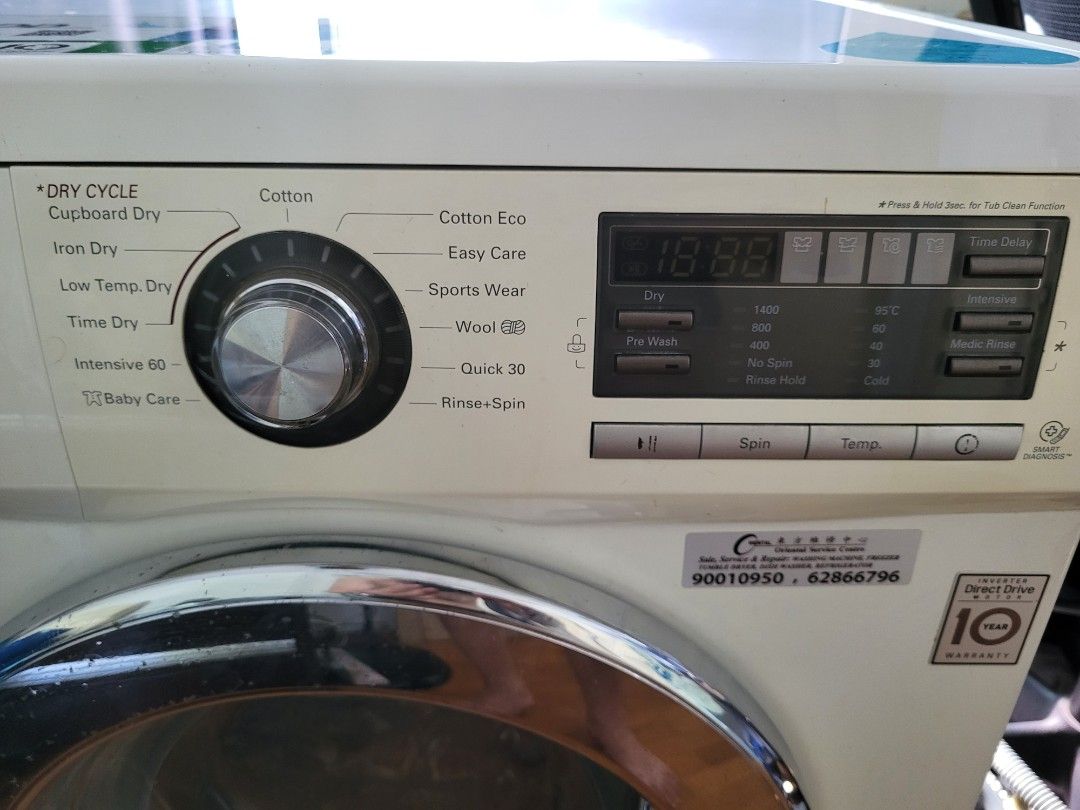 LG Washing / dryer machine direct drive inverter 8kg/4kg, TV & Home