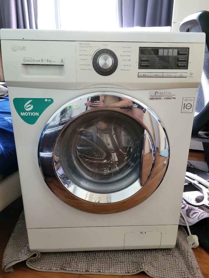 LG Washing / dryer machine direct drive inverter 8kg/4kg, TV & Home