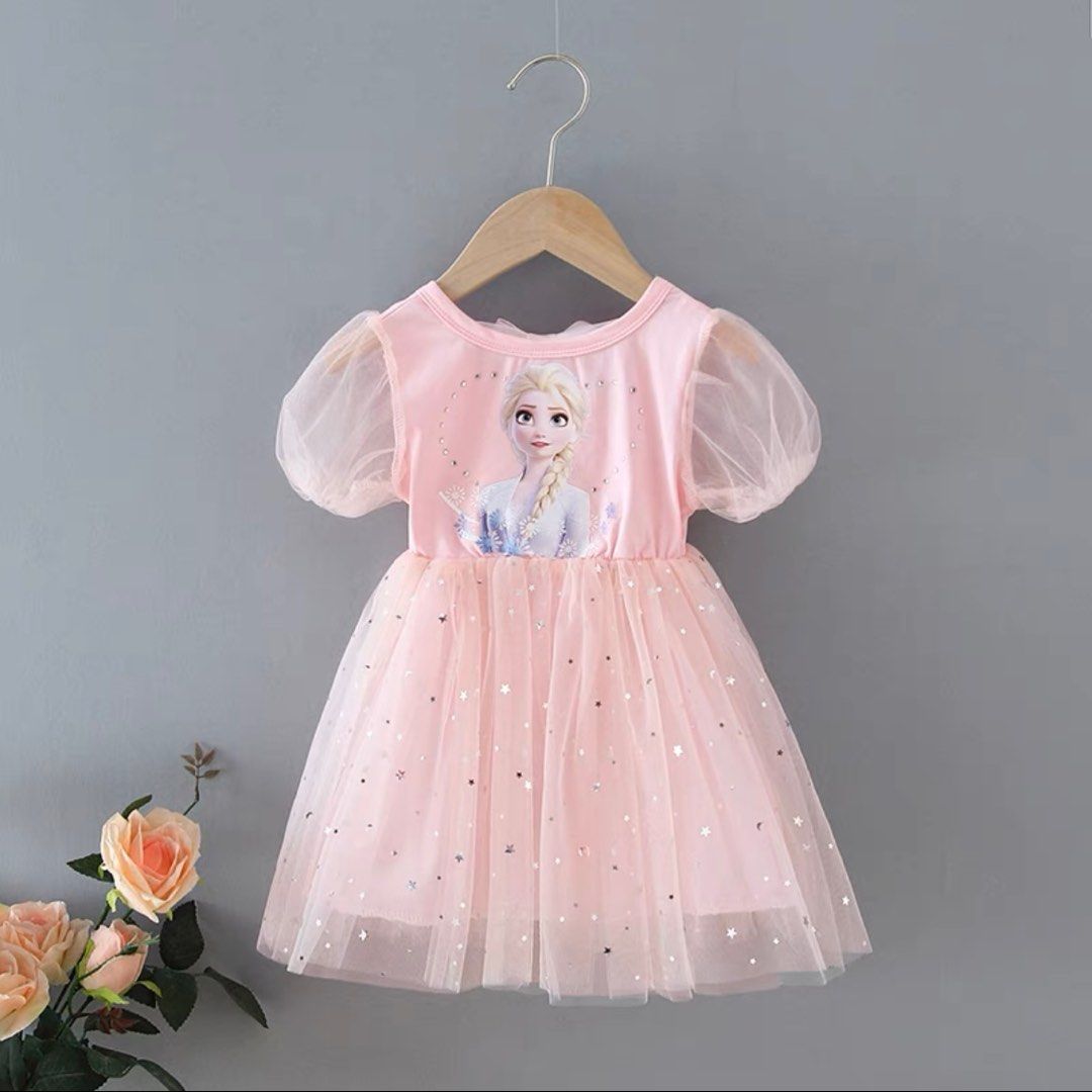 elsa glitter dress Snow Queen Princess Dress for Girls – White (Free Tiara) main image 1