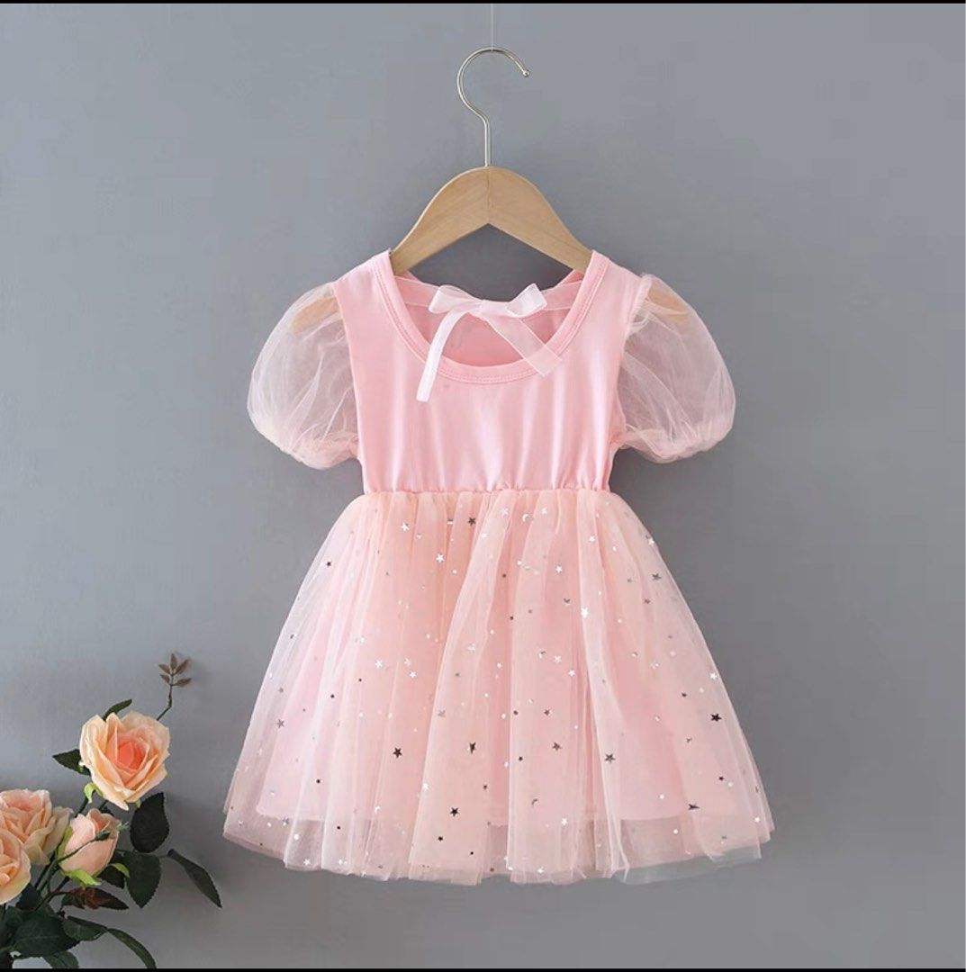 Like new pink glitter elsa dress 2 sizes (90cm and 120cm), Babies & Kids,  Babies & Kids Fashion on Carousell