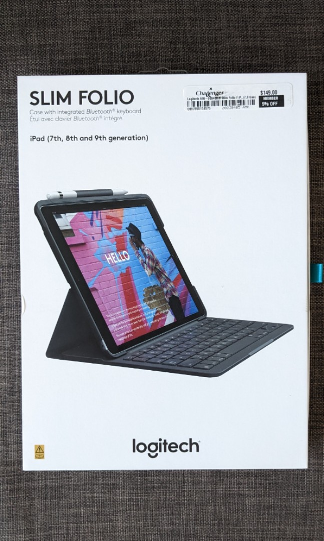 Logitech Slim Folio Case with Integrated Bluetooth Keyboard for iPad (9th  generation)