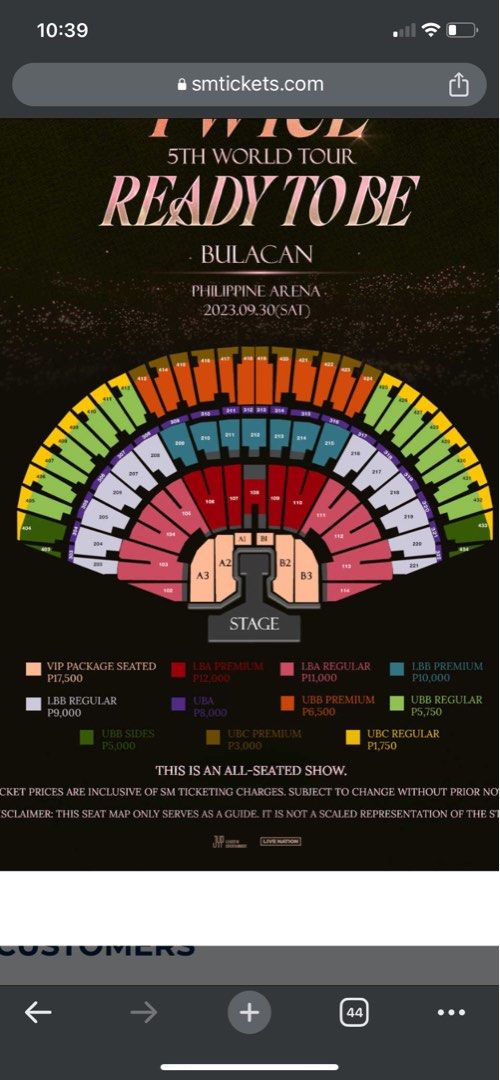Looking for Twice ready to be concert. kahit UBC regular or premium