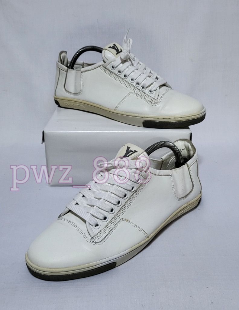Louis Vuitton White Leather High Top Sneakers Size 44