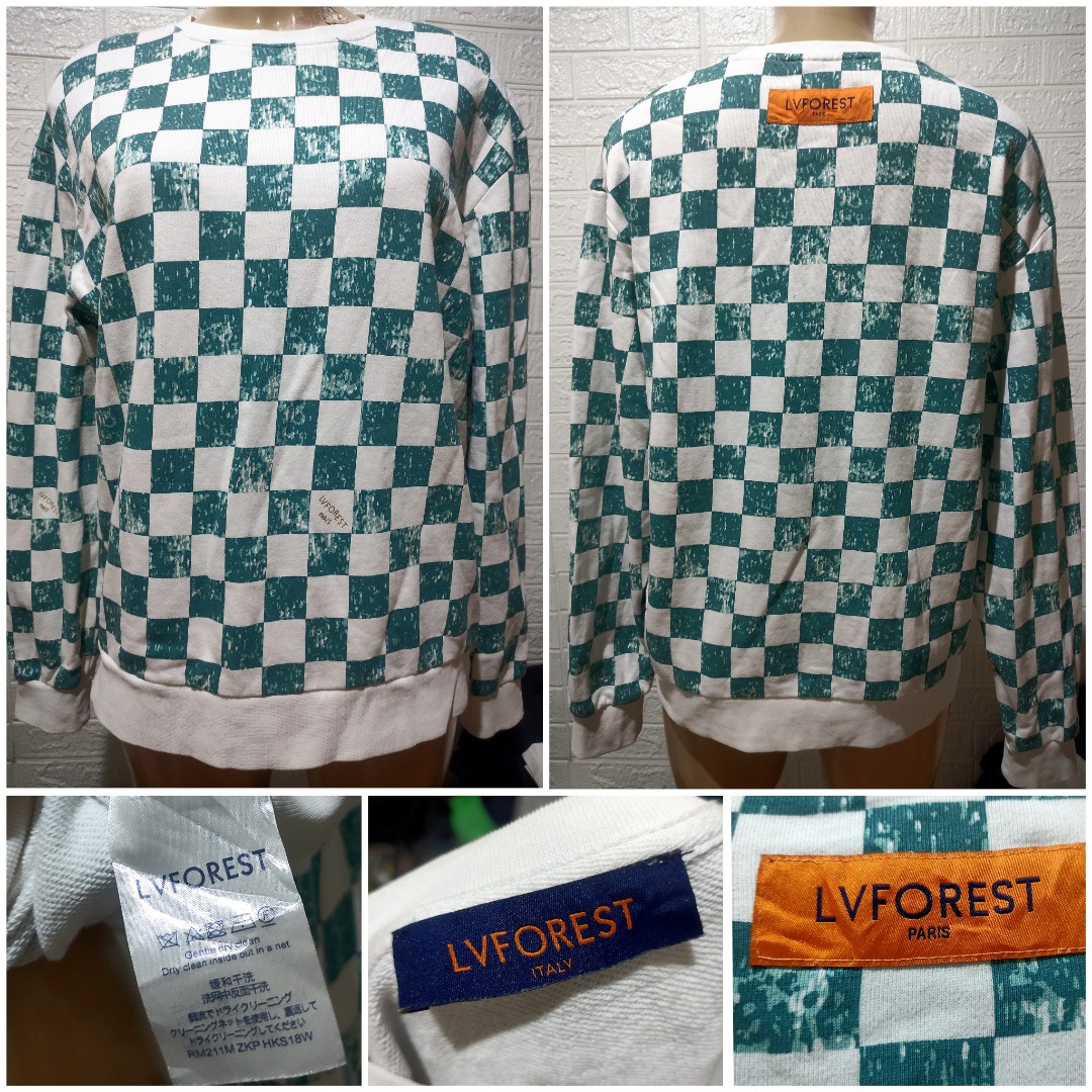 Damier stitch crewneck LV, Men's Fashion, Coats, Jackets and Outerwear on  Carousell