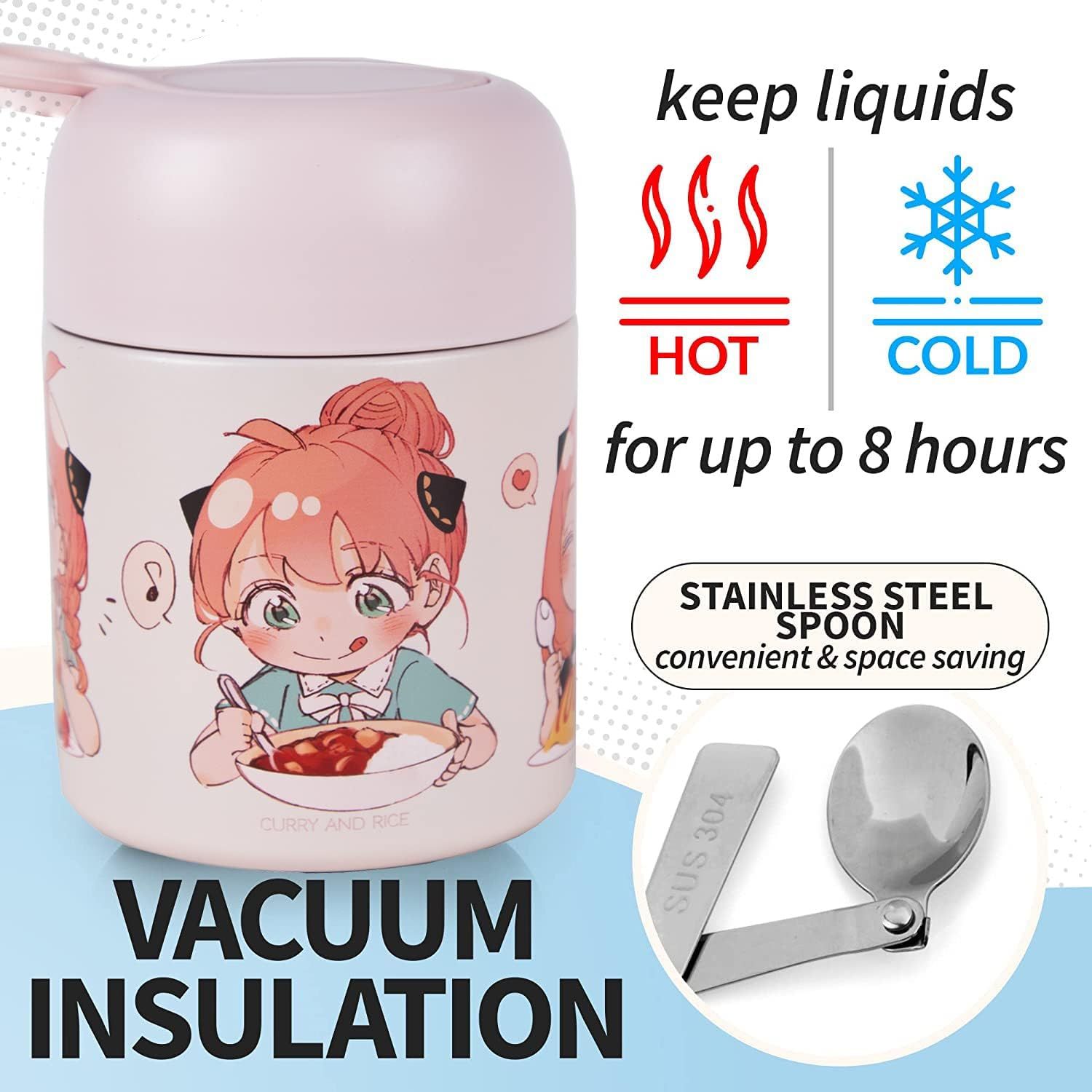 Premium anime thermos cup For Heat And Cold Preservation 