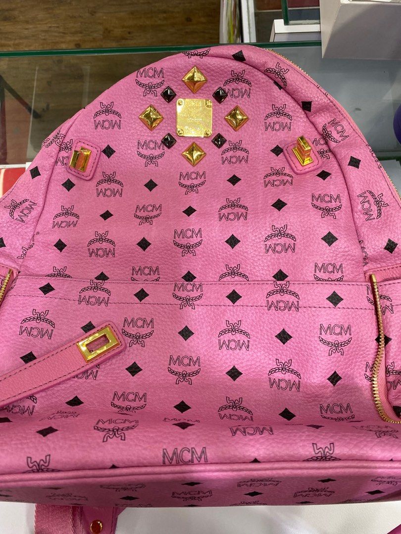 Mcm backpack pink new arrivals fake