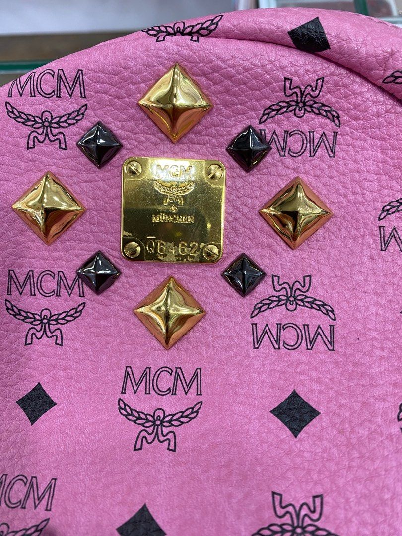 Mcm backpack pink fake hotsell