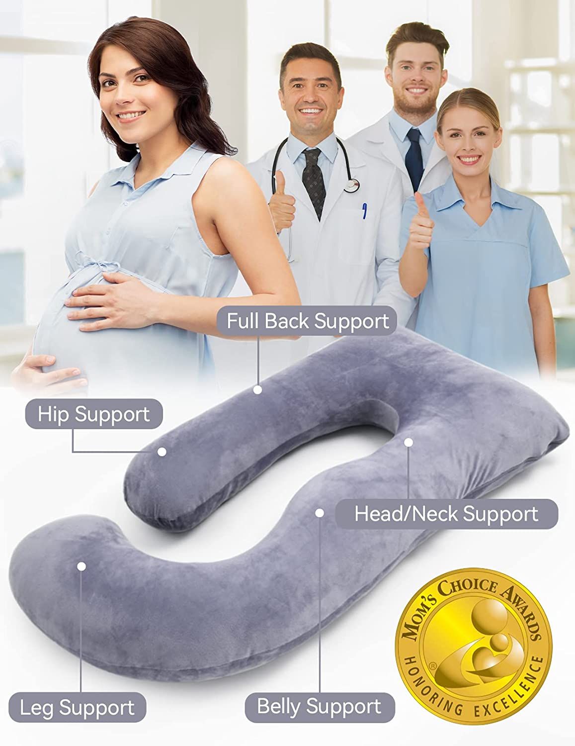 Momcozy Pregnancy Pillows U Shaped Full Body Maternity Pillow with Removable Cover Grey Pregnant Support Pillow for Sleeping Babies Kids Maternity Care on Carousell