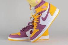 Jordan 1 purple and gold sales