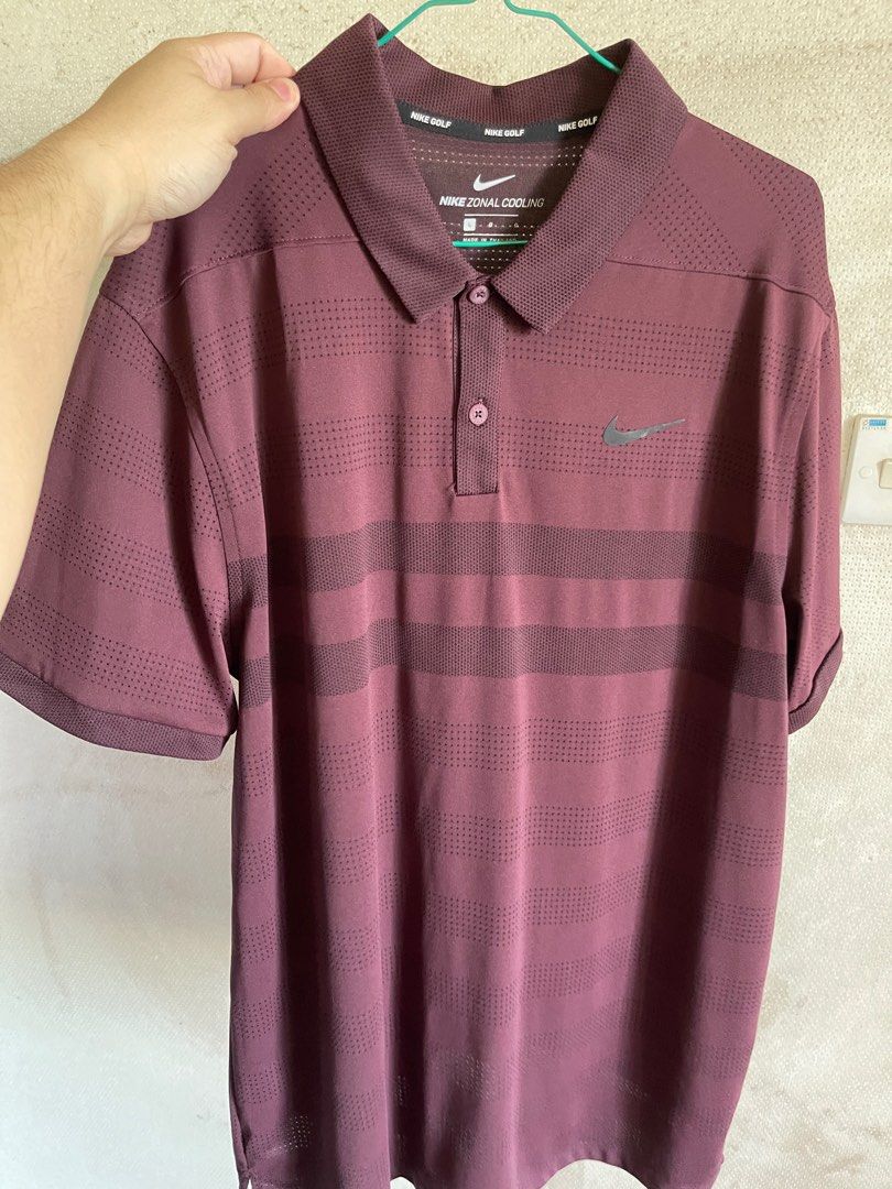 Maroon nike clearance golf shirt