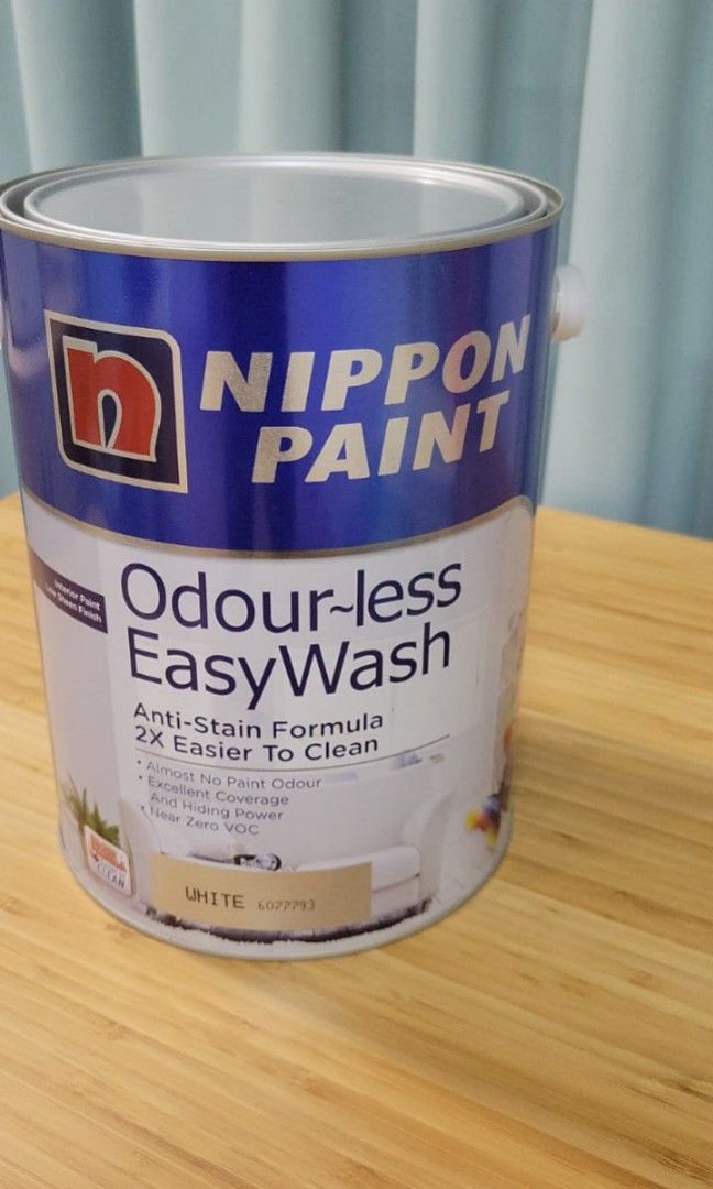 Nippon Paint Odourless easy wash 5 liter, Furniture & Home Living