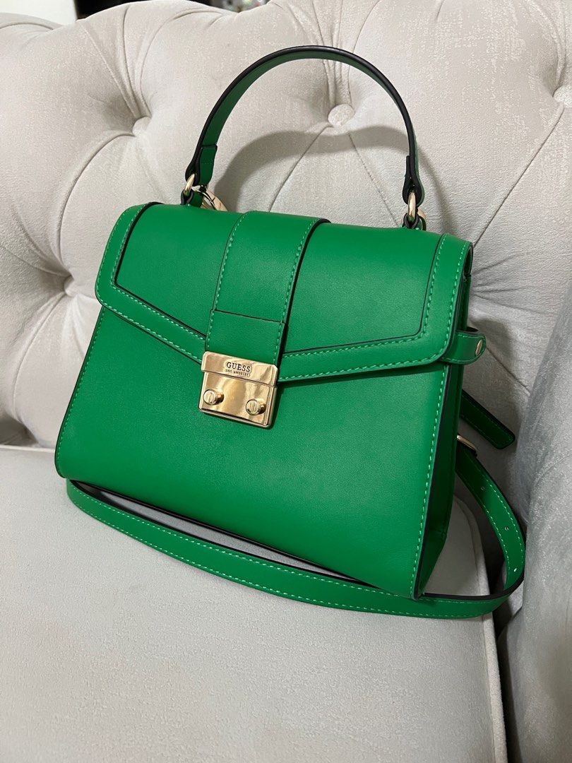 Green guess sale handbag